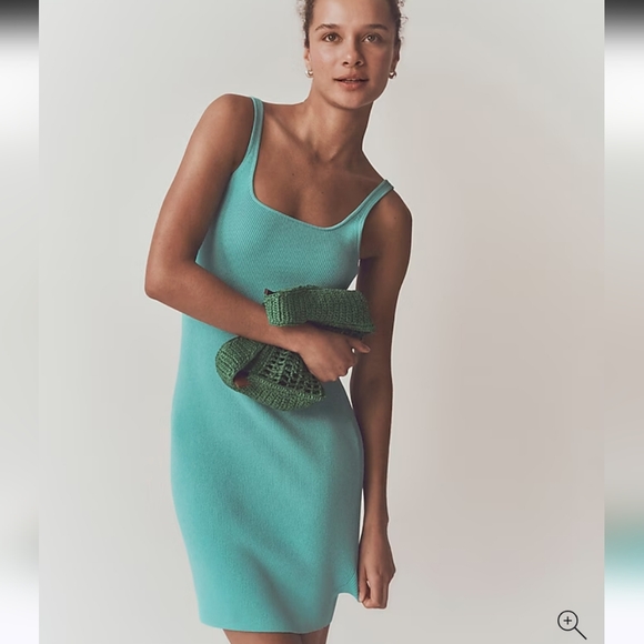 Nwt J CREW MINI KNIT DRESS LAGOON TEAL Y2K MINIMALISTIC MASTERPIECE 2000s Classy - Picture 1 of 15